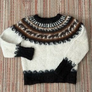 INCA Alpaca wool 100% Pura Cream,Black & Brown.  Small